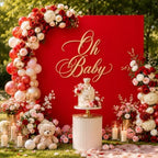 8×8 FT Square Arch Backdrop Cover Red Spandex Arch Covers Fitted Wedding Balloon Arch Backdrop Stretchy Cover, alternate view