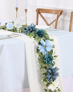 8.85Ft Flower Garland, Eucalyptus Greenery Garland with Flowers, alternate view 4