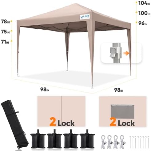 8×8FT Pop up Canopy with Sidewalls in 8×8FT, alternate view 2