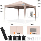 8×8FT Pop up Canopy with Sidewalls in 8×8FT, alternate view 2
