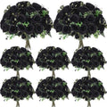8 Bundles Artificial Peonies Flowers, Black in Black