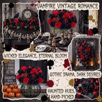 8 Bundles Artificial Peonies Flowers, Black, Red in Black, Red, alternate view 6