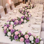 8 Bundles Artificial Peonies Flowers, Dark Purple, Pink, White in Dark Purple, Pink, White, alternate view 4