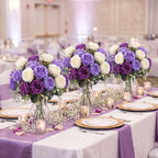 8 Bundles Artificial Peonies Flowers, Mixed Purple, White in Mixed Purple, White, alternate view 4