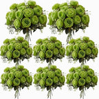 8 Bundles Artificial Peonies Flowers, Olive Green in Olive Green