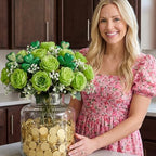 8 Bundles Artificial Peonies Flowers, Olive Green in Olive Green, alternate view 6