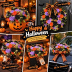8 Bundles Artificial Peonies Flowers, Orange, Purple, Black in Orange, Purple, Black, alternate view 6