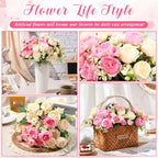 8 Bundles Artificial Peonies Flowers, Pink, Champagne in Pink, Champagne, alternate view 5