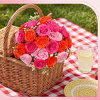 8 Bundles Artificial Peonies Flowers, Pink, Orange in Pink, Orange, alternate view 4