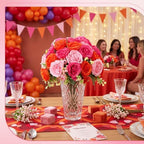 8 Bundles Artificial Peonies Flowers, Pink, Orange in Pink, Orange, alternate view 5