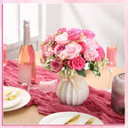 8 Bundles Artificial Peonies Flowers, Rose Pink, Light Pink in Rose Pink, Light Pink, alternate view 3