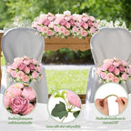8 Bundles Artificial Peonies Flowers, Russet Red, Light Pink in Russet Red, Light Pink, alternate view 3