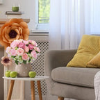 8 Bundles Artificial Peonies Flowers, Russet Red, Light Pink in Russet Red, Light Pink, alternate view 5