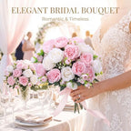 8 Bundles Artificial Peonies Flowers, White and Pink in White and Pink, alternate view 4