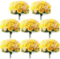 8 Bundles Artificial Peonies Flowers, Yellow, Champagne in Yellow, Champagne