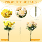8 Bundles Artificial Peonies Flowers, Yellow, Champagne in Yellow, Champagne, alternate view 2