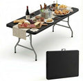 8 Foot Foldable Table with Built in Handle & Steel Legs