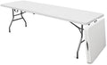 8 Foot Portable Plastic Folding Table 8FT 96" Half Foldable Heavy Duty Top w/Carry Handle - Indoor Outdoor