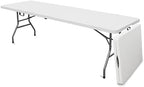 8 Foot Portable Plastic Folding Table 8FT 96" Half Foldable Heavy Duty Top w/Carry Handle - Indoor Outdoor