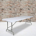 8-Foot White Adjustable Bi-Fold Plastic Folding Table