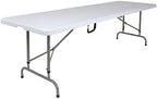 8-Foot White Adjustable Bi-Fold Plastic Folding Table, alternate view 3