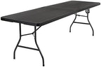 8 ft. Fold-in-Half Banquet Table w/Handle, Black in Black