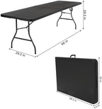 8 ft. Fold-in-Half Banquet Table w/Handle, Black in Black, alternate view 3
