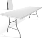 8 FT Folding Picnic Table, Portable Plastic Table, Easy to Keep