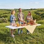 8 FT Folding Picnic Table, Portable Plastic Table, Easy to Keep, alternate view 2