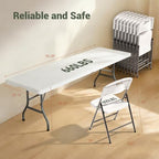 8 FT Folding Table Set with 4 Folding Chairs, Heavy Duty Steel Frame, alternate view 2