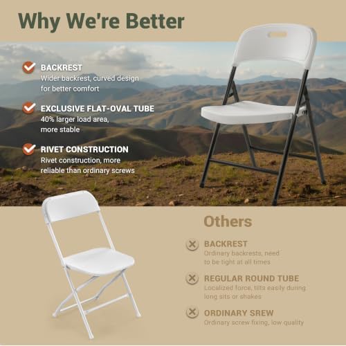 8 FT Folding Table Set with 4 Folding Chairs, Heavy Duty Steel Frame, alternate view 5