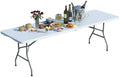 8 FT Folding Tables for Camping Party Picnic, School, Dinning, White in White