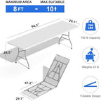 8 FT Folding Tables for Camping Party Picnic, School, Dinning, White in White, alternate view 3