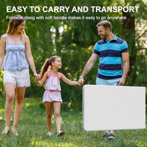 8 FT Folding Tables for Camping Party Picnic, School, Dinning, White in White, alternate view 6