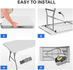 8 FT Folding Tables for Camping Party Picnic, School, Dinning, White in White, alternate view 7