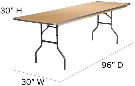 8 ft Metal Folding Rectangular Banquet Table, alternate view 2