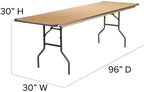 8 ft Metal Folding Rectangular Banquet Table, alternate view 2