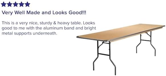 8 ft Metal Folding Rectangular Banquet Table, alternate view 3