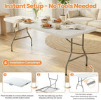 8 FT Plastic White Folding Table Chairs Set for Banquet, 11-Piece, alternate view 5