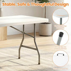 8 FT Plastic White Folding Table Set with 10 White Folding Chairs, alternate view 4