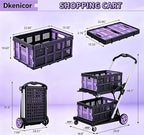 8-in-1 200LBS Collapsible Shopping Cart, Multi Functional Utility Cart with 2 Storage Crate, Adjustable Handle, alternate