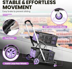 8-in-1 200LBS Collapsible Shopping Cart, Multi Functional Utility Cart with 2 Storage Crate, Adjustable Handle, alternate