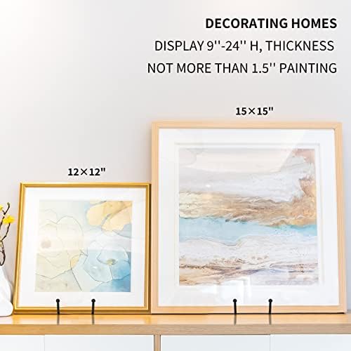 8 Inch 3 Pack Black Metal Plate Holder Display Stands for Picture, Decorative Plate, Book, Photo Easel, Artistic, alternate