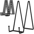 8 Inch 5 Pack Black Metal Display Stands Plate Stand Plate Holder Display Stands for Picture, Decorative Plate