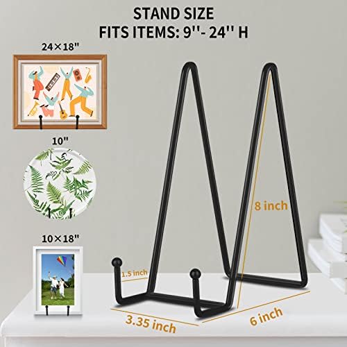 8 Inch 5 Pack Black Metal Display Stands Plate Stand Plate Holder Display Stands for Picture, Decorative Plate, alternate