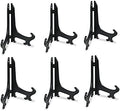 8 Inch Black 6pcs/Set Plastic Easels Plate Display Stands Picture Frame Stand Holder in Black