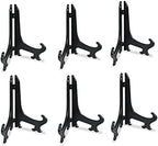 8 Inch Black 6pcs/Set Plastic Easels Plate Display Stands Picture Frame Stand Holder in Black