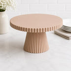 8 Inch Cake Stand, Pink Dessert Pedestal Stand for Parties & Display (Beige) in Beige