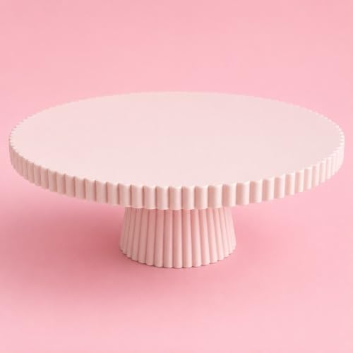 8 Inch Cake Stand, Pink Dessert Pedestal Stand for Parties & Display in Pink