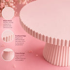 8 Inch Cake Stand, Pink Dessert Pedestal Stand for Parties & Display in Pink, alternate view 5